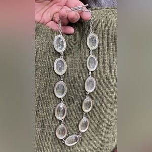 Silver and clear stone necklace.